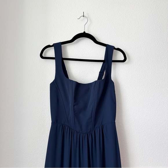 NEW Show Me Your Mumu Nina Chiffon Maxi Dress in Rich Navy Crisp sz M - Picture 4 of 9